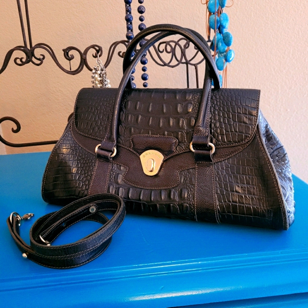 Brahmin Black Satchel Purse